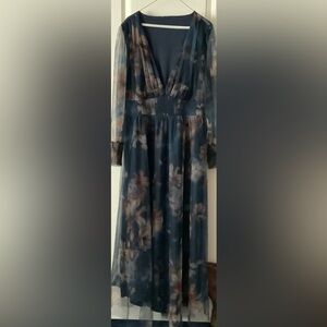 Baltic Born Blue Floral Long Sleeve Dress